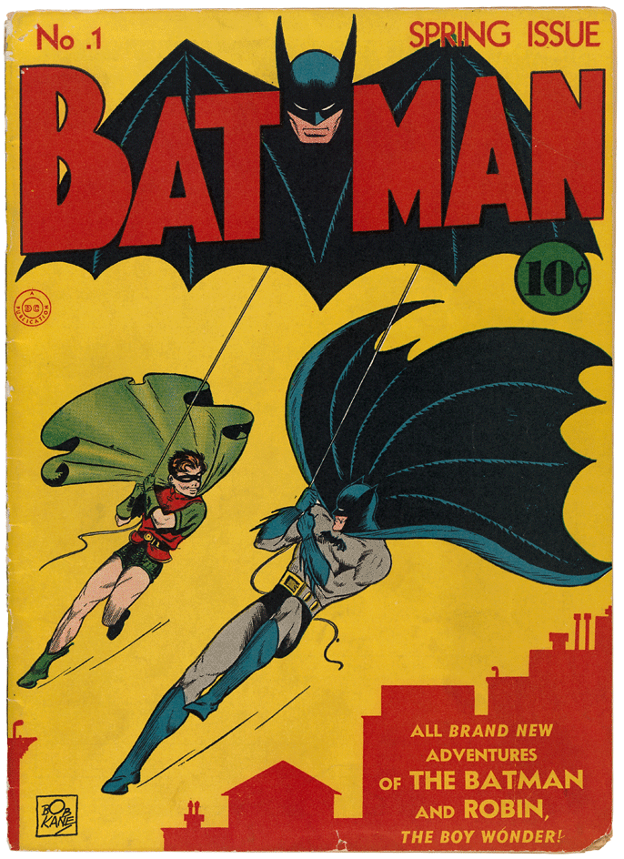 The cover of Batman's first comic
